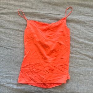 Bright Red Orange Aeryne Cowl Back Satin Tank